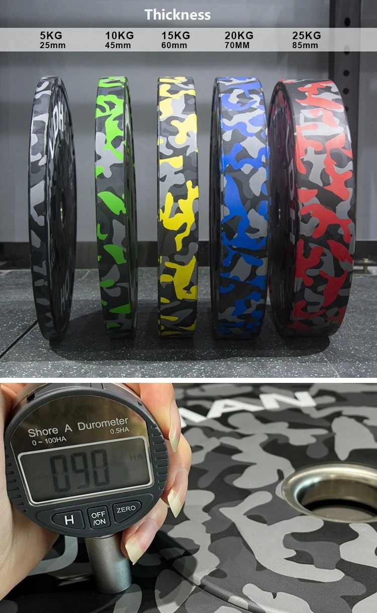 China Suppliers Cross Fitness Weighlifting Bumper Color Coded Rubber Weight Plate Gym Color Rubber Bumper Plates