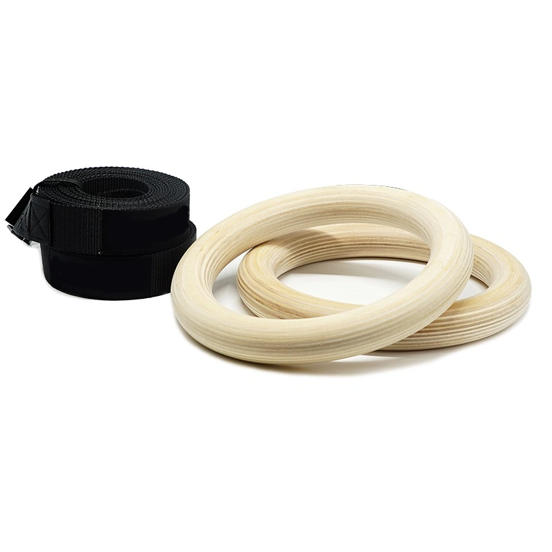 Wooden Gym Rings Gym Exercise Gymnastic Rings with Training