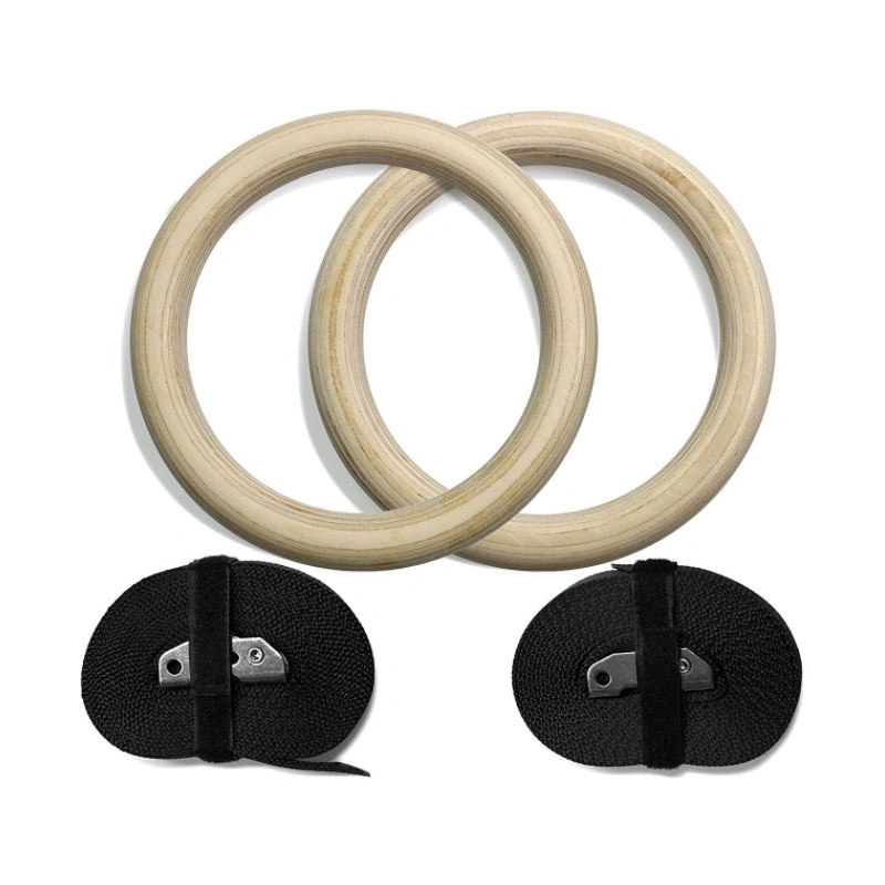 28mm 32mm Strength Fitness Equipment Gym Exercise Birch Wooden Gymnastic Rings