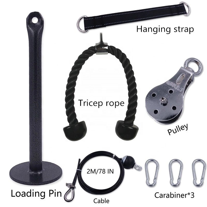 Fitness Pulley Cable System DIY Loading Pin Lifting Triceps Rope Machine Workout Adjustable Length Home Gym Sport Accessories