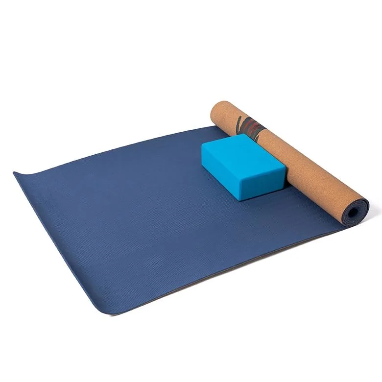 Good Quality Durable Indoor Fitness Suede Cork Gym 8mm Yoga Mat with Custom Printing