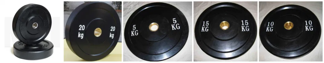 Customized Logotraining Lifting Weightlifting Rubber Calibrated Weight Bumper Barbell Plates