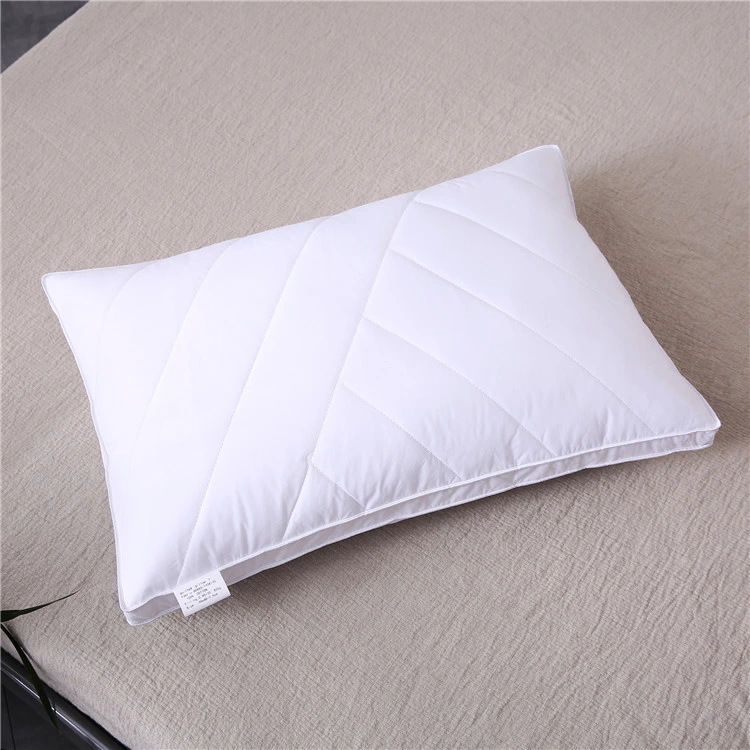 Medium Weight Customized Pattern Quilted Down Alternative Polyester Hotel Neck Pillow