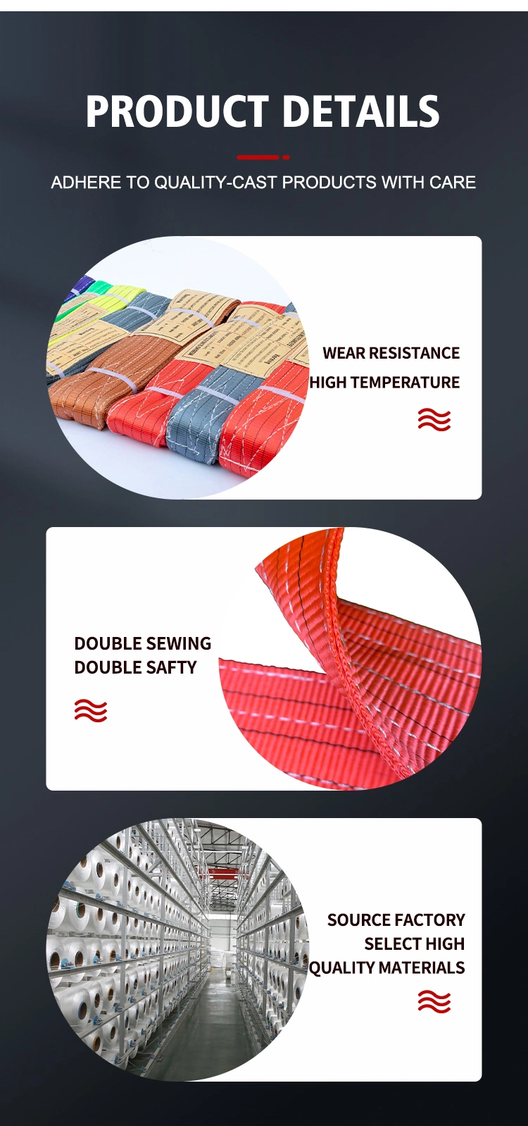 1t /2t High Quality Polyester Webbing Sling Industrial Lifting Belt