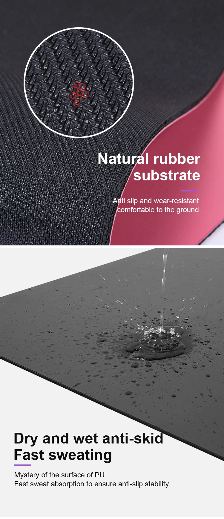 Wholesale Low MOQ Premium Home Fitness Waterproof Natural Rubber Yoga Mat