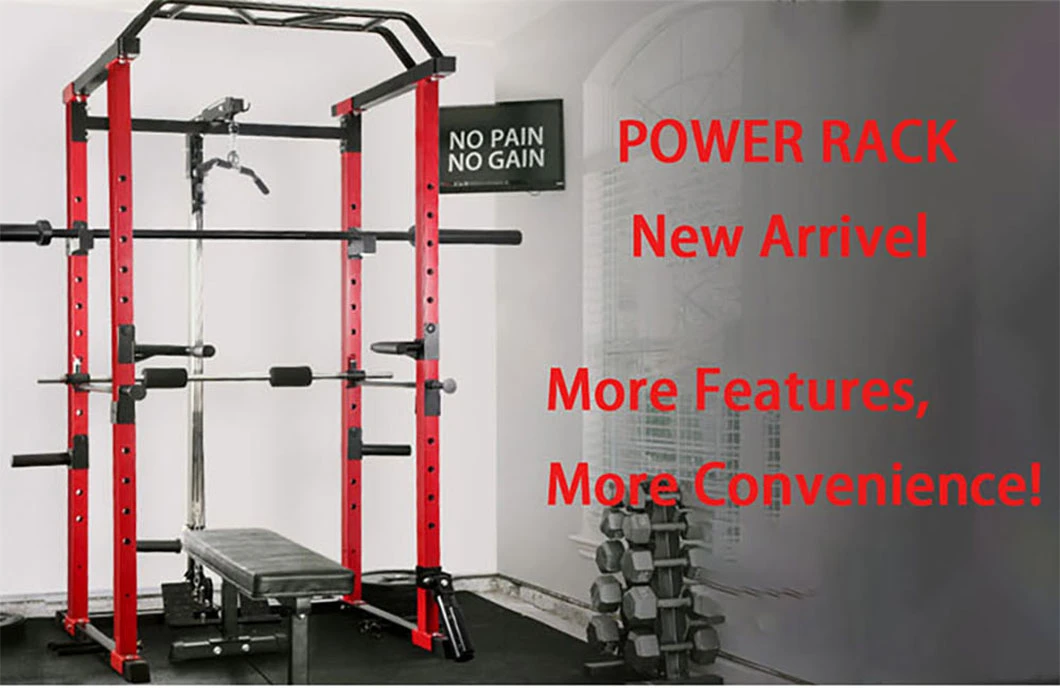 Commercial Folding Half Power Cage Squat Rack for Home Gym Fitness Training Exercise Equipment