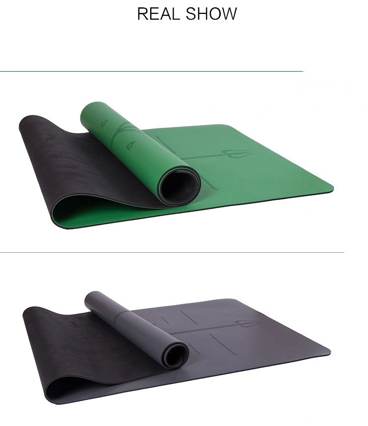 Premium 3mm PU Natural Rubber Exercise Yoga Mat with Position Line