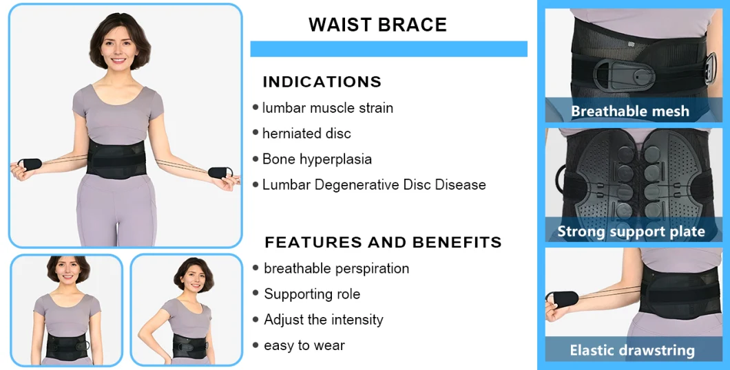 Factory Customized Breathable Medical Lower Pain Relief Support Back Brace Adjustable Waist Back Brace Lumbar Support Belt