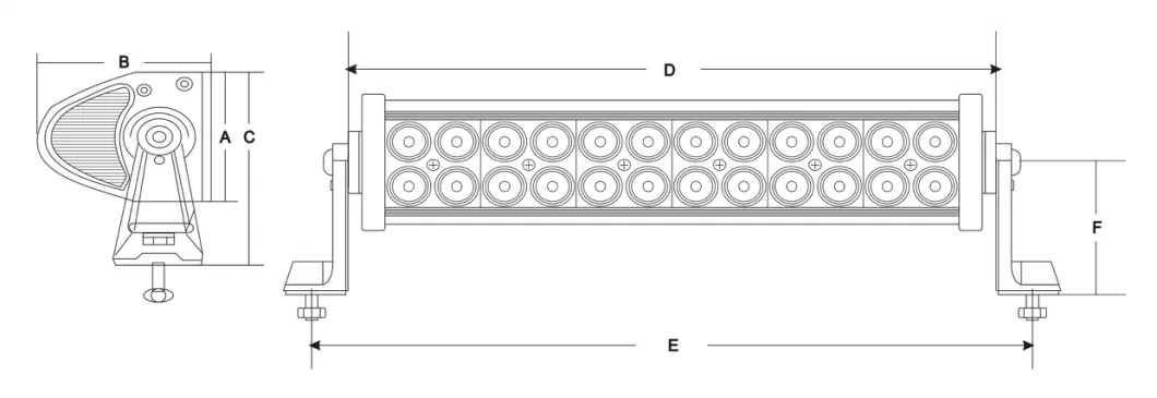 Waterproof 2V/24V 60W 11.5inch CREE Spreader Marine White Light Bar for Pickup Truck UTV ATV SUV Boat