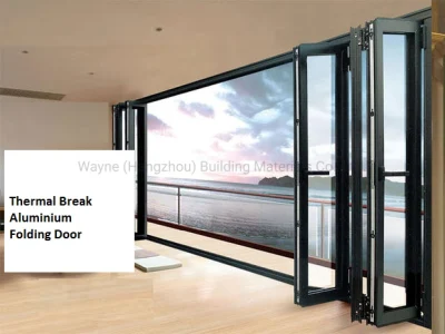 68/70/75/80/120 Series Slim Frame Aluminum Bi Fold Sliding Entrance Interior Exterior Door Thermal Break Glass Bi Folding Door Aluminium Balcony Glass Door