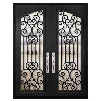 Low Prices Exterior Luxury Single Wrought Iron Front Gate Door with Opening Window