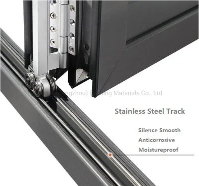 68/70/75/80/120 Series Slim Frame Aluminum Bi Fold Sliding Entrance Interior Exterior Door Thermal Break Glass Bi Folding Door Aluminium Balcony Glass Door