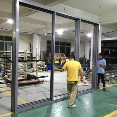 Latest Design Narrow Frame/Slim Frame Balcony Double Tempered Glass Exterior/Interioraluminum Sliding Door