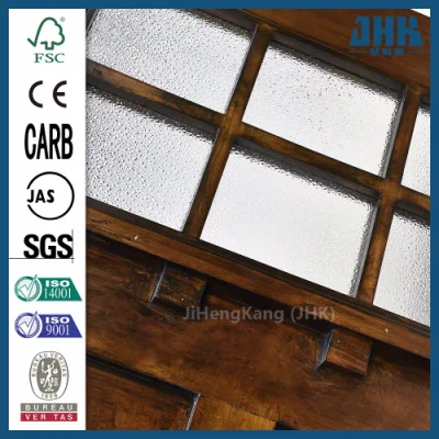 Jhk Frameless Glass Exterior Engineered Oak Solid Wood Door