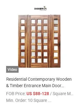 Doorwin High Quality Internal Solid Wood Frame Door Designs Interior Wooden Arched French Double Entry Timber Doors