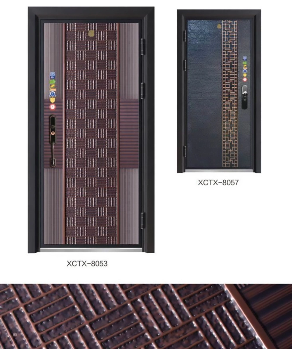 Entry Extrance Modern Front Louvered with Sidelights Exterior Security Steel / Aluminum / Metal Door