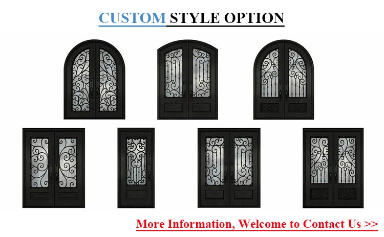 Wholesale Prices Villa House Outdoor Decorative Wrought Iron Front Entry Doors for Villa Hotel Project