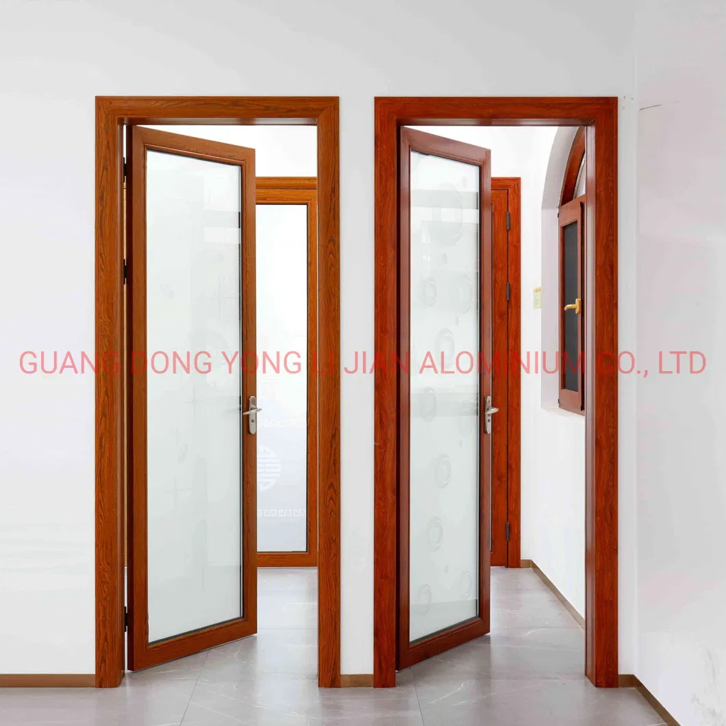 China Aluminum Factory Low E Tempered Thermal Insulation Glass Wood Grain Color Sliding Door/ Casement Door/ Hung/Sliding Folding Opening Aluminium Door