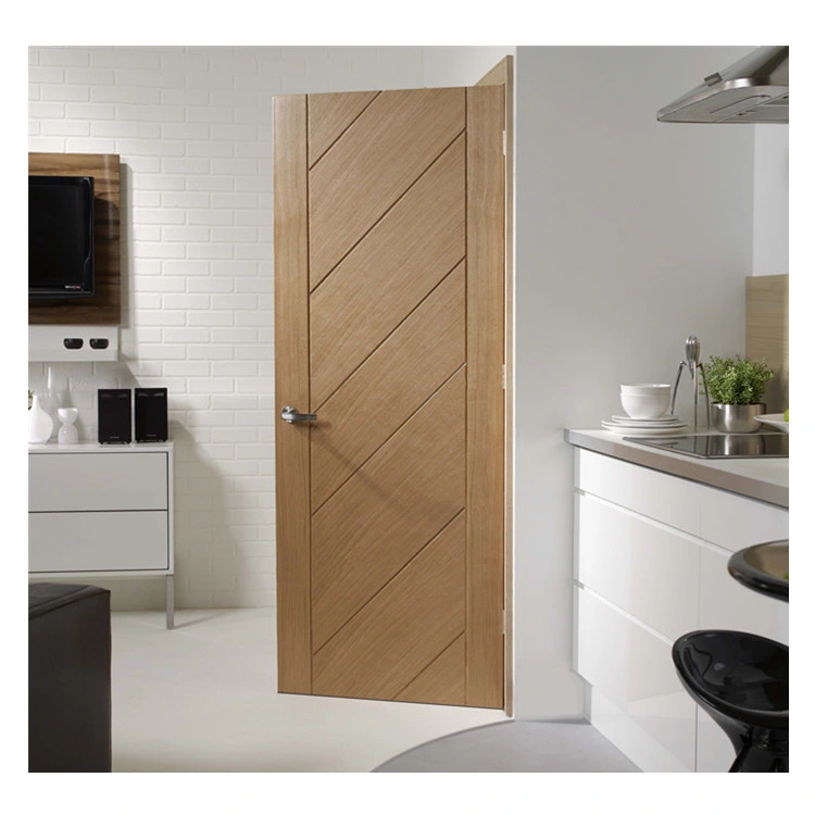 Interior Engineered Natural Oak Veneer Wood Hardwood Flush Door for Bedroom