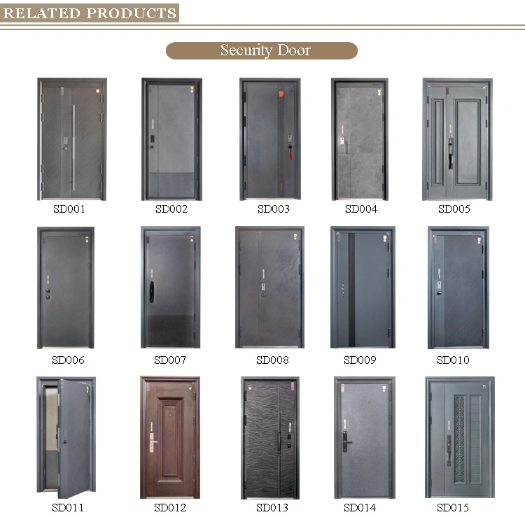 Modern Custom Wooden Rated Main Exterior Security Steel Doors Front Entry Doors for House