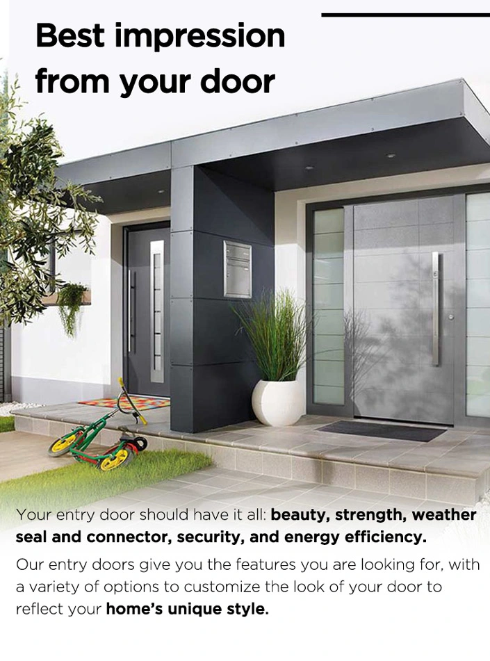 Aluminum Entrance Door with Security Mutil Point Smart Lock System House