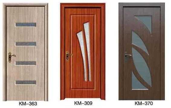 2022 Cheap Wooden Doors Supplier Interior PVC Door with Frame Made of Hardwood Fir Wood MDF for Africa Market