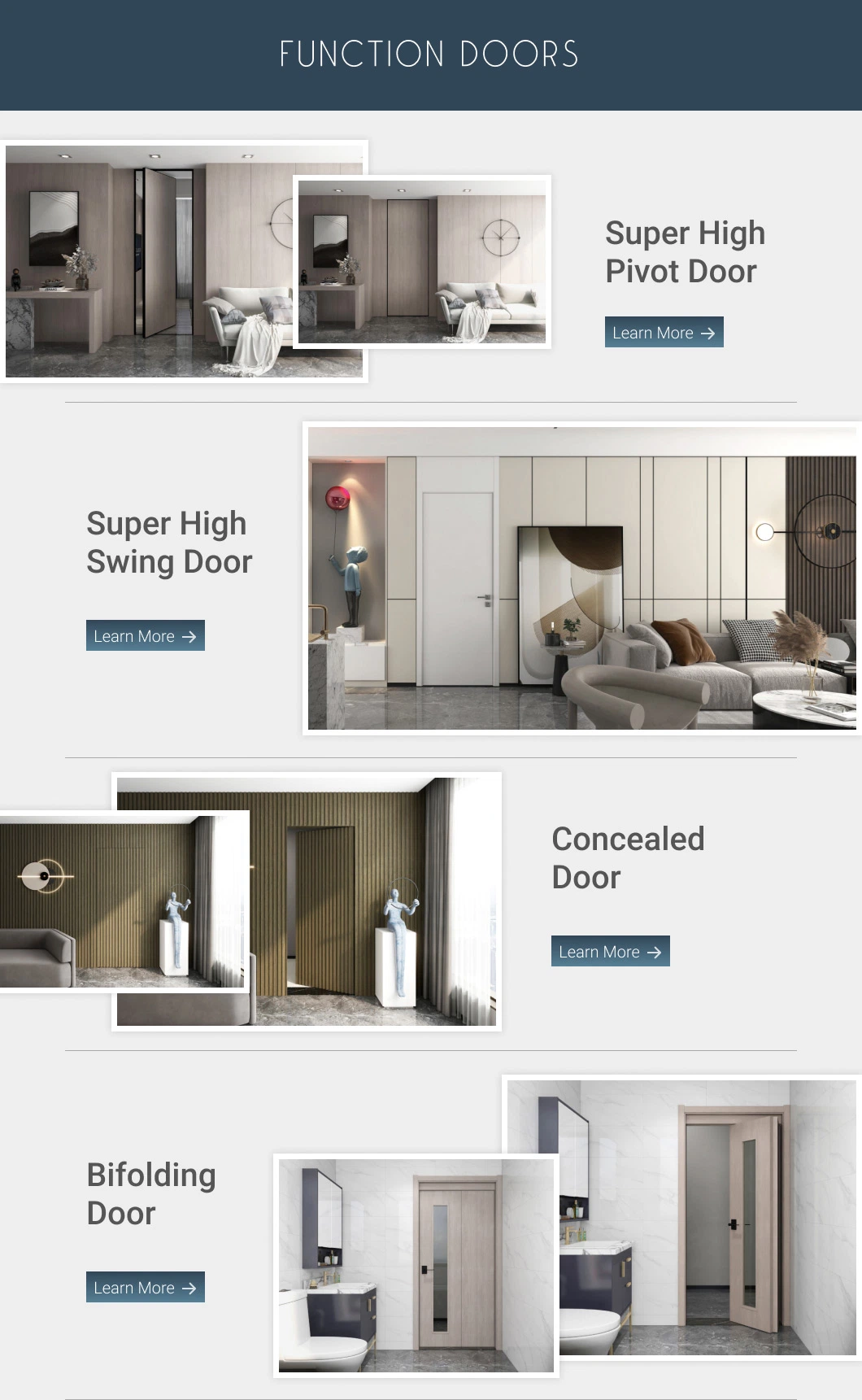 Sliding Interior WPC Solid Wood Composite Flush Glass PVC Door