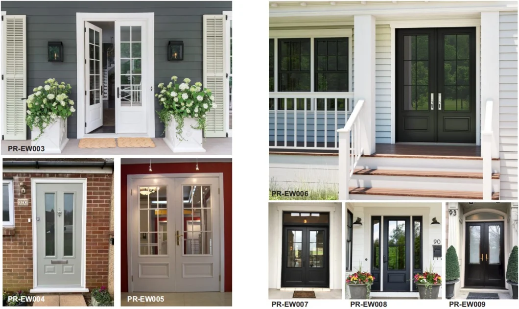 Prima Customized Entrance Door Safety Solid Oak Rubber Wood Door