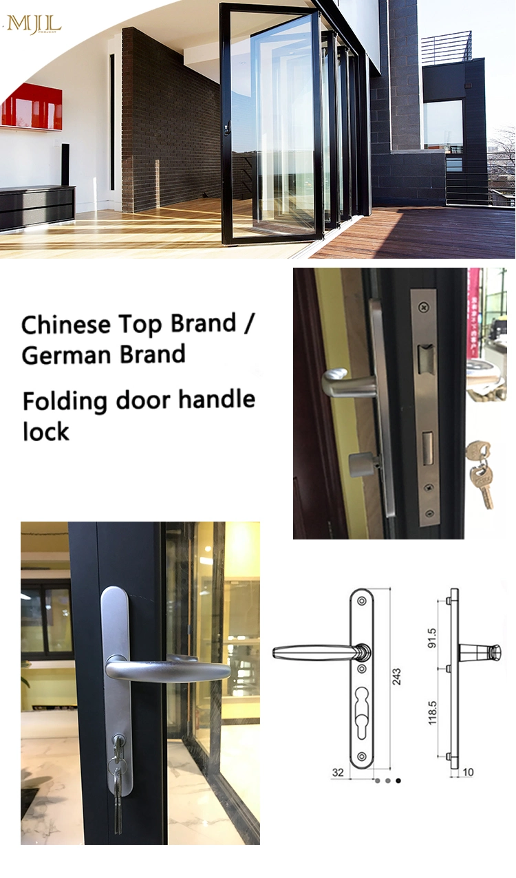 Maximize Space Hurricane Double Glazed Slide and Fold External Multi Bi Folding Door Mosquito Accordion Folding Glass Doors Partition Aluminum Folding Door