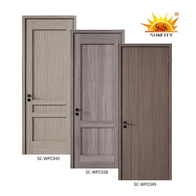 Factory Professional Wholesale PVC Melamine Full Slab Front Entry Interior Wooden Houses WPC Doors