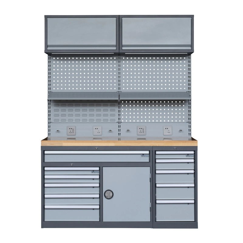 Metal Tool Storage Cabinet - Multifunctional Garage Storage Closet with Doors for Garage, Warehouse, Workshop, Adjustable Shelf