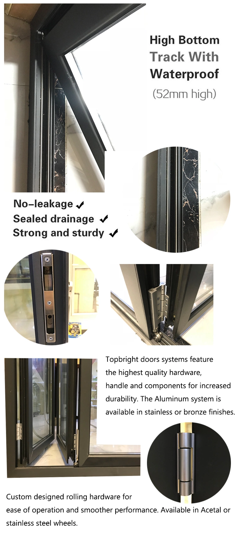 Maximize Space Hurricane Double Glazed Slide and Fold External Multi Bi Folding Door Mosquito Accordion Folding Glass Doors Partition Aluminum Folding Door