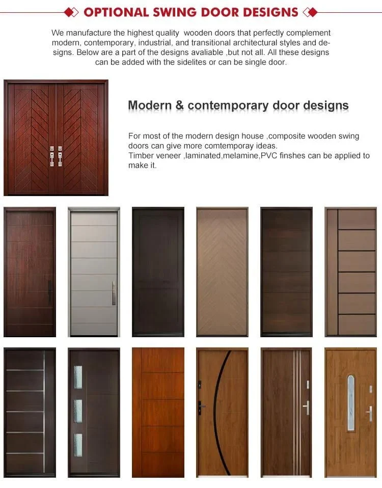 Bespoke Sizes Wholesale Italy Luxury Style Villa Exterior Entrance Wooden Swing Classic Main Door Design Double Door with Light