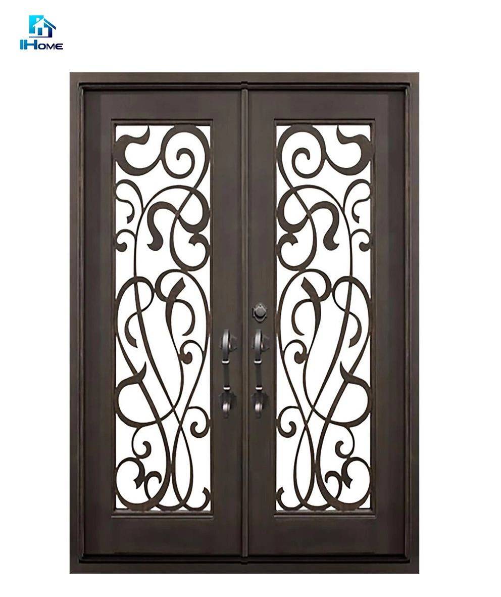 Wrought Iron Glass Door for House