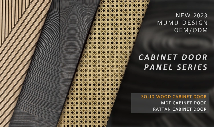 Mumu Classic Luxury Solid Red Oak Wood Carved Cabinet Door