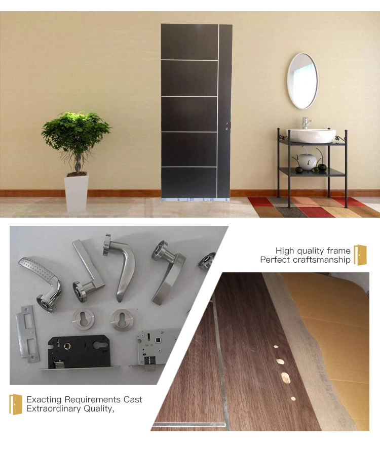 Modern Design Soundproof Internal Solid Interior WPC Wooden Doors for Room