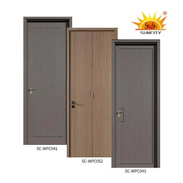 Factory Professional Wholesale PVC Melamine Full Slab Front Entry Interior Wooden Houses WPC Doors