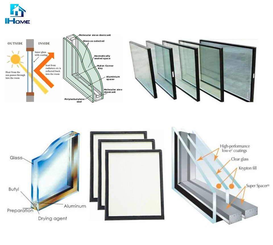 Double-Layer Tempered Transparent Glass External Opening Doors and Windows Aluminum Alloy Swing Internal Inverted Windows with Anti-Theft Grid Design