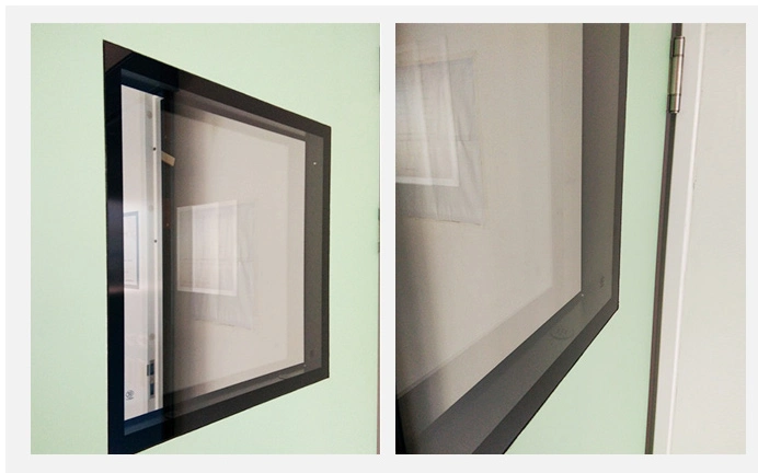 GMP Complying Interior Stainless Steel Clean Room Entry Doors with Flush Glass Window