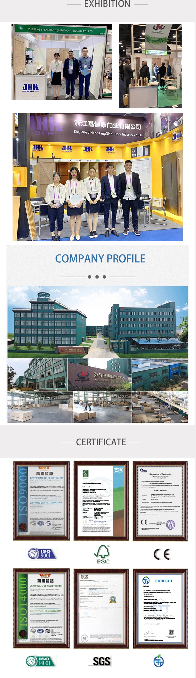 Wholesale Internal Double Wood Interior Glass Door (JHK-G11)