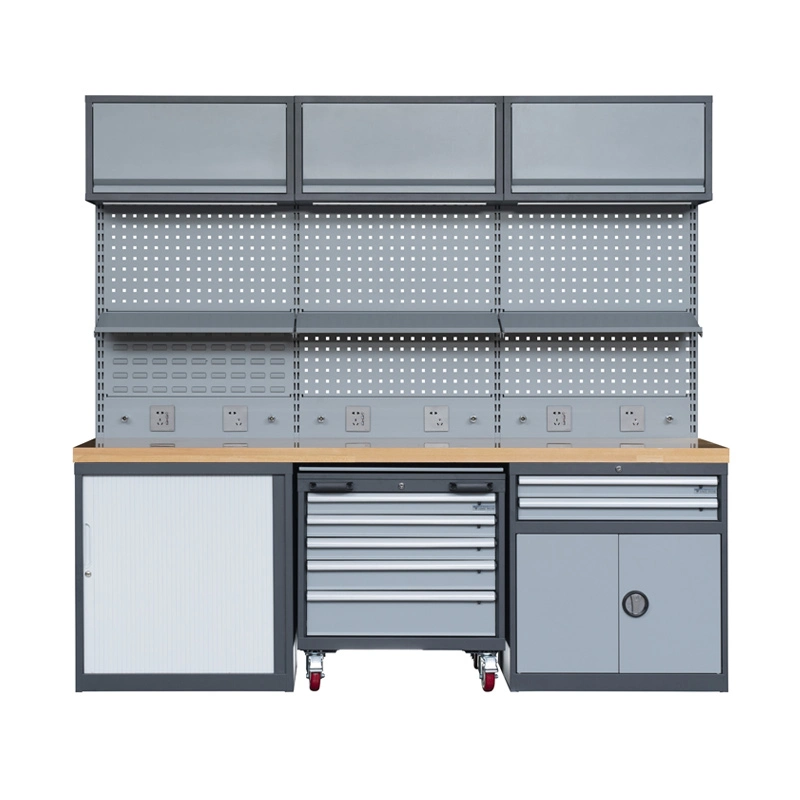Metal Tool Storage Cabinet - Multifunctional Garage Storage Closet with Doors for Garage, Warehouse, Workshop, Adjustable Shelf