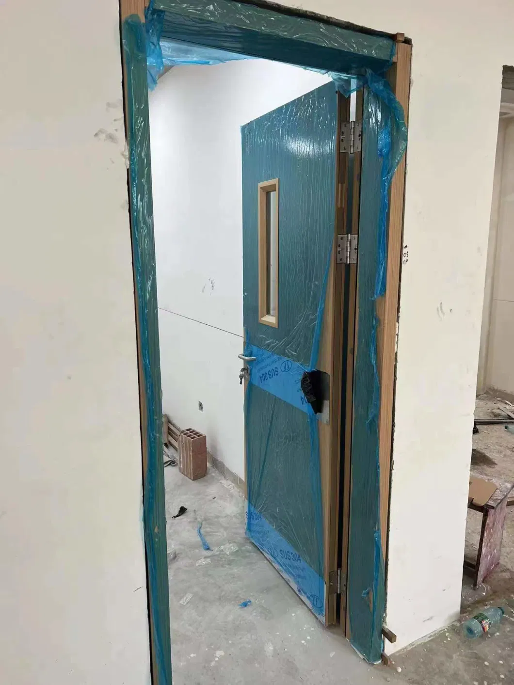External Fire Rated Front Entry Door 120 Minutes Fire Single Leaf and Double Leaves Flush Steel Doors