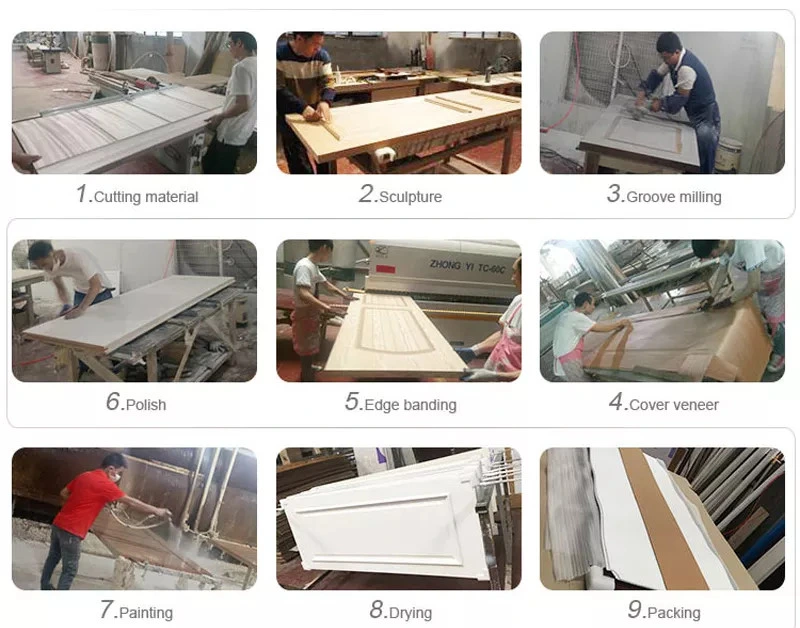 Modern Design Soundproof Hotel Door Internal Bedroom Waterproof WPC PVC Solid Interior Wooden Doors for Room