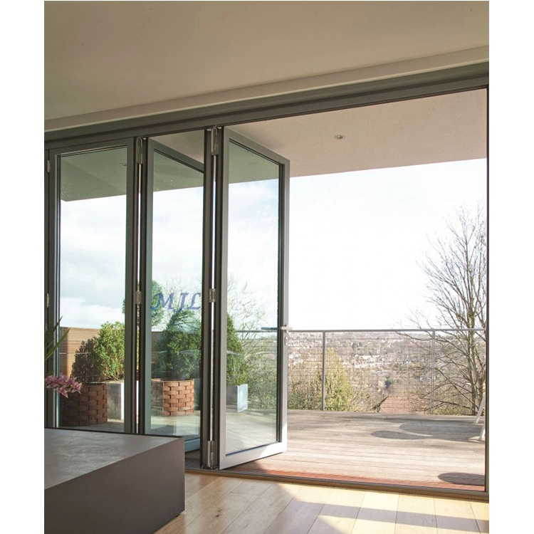 External New Design Metal Glass Bi Fold Screen Aluminum Folding Glass Door Prices