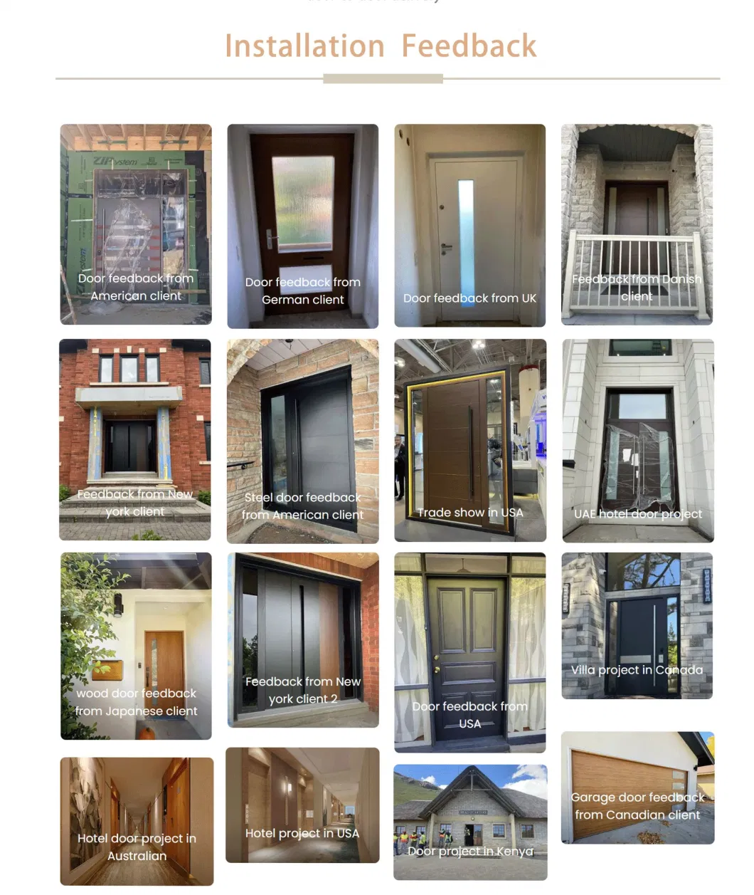 Main Entrance Modern Custom Wrought Iron Prehung Front Entry Door