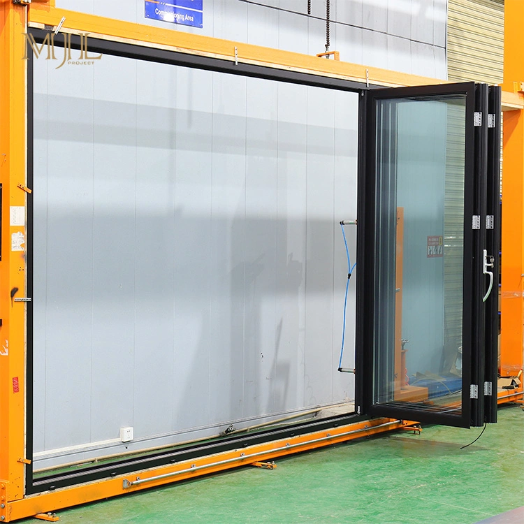 Maximize Space Hurricane Double Glazed Slide and Fold External Multi Bi Folding Door Mosquito Accordion Folding Glass Doors Partition Aluminum Folding Door