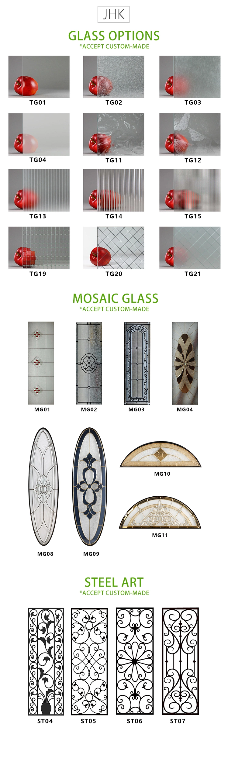 Jhk-G11 Two Panel Inside Doors Glass Wooden Door