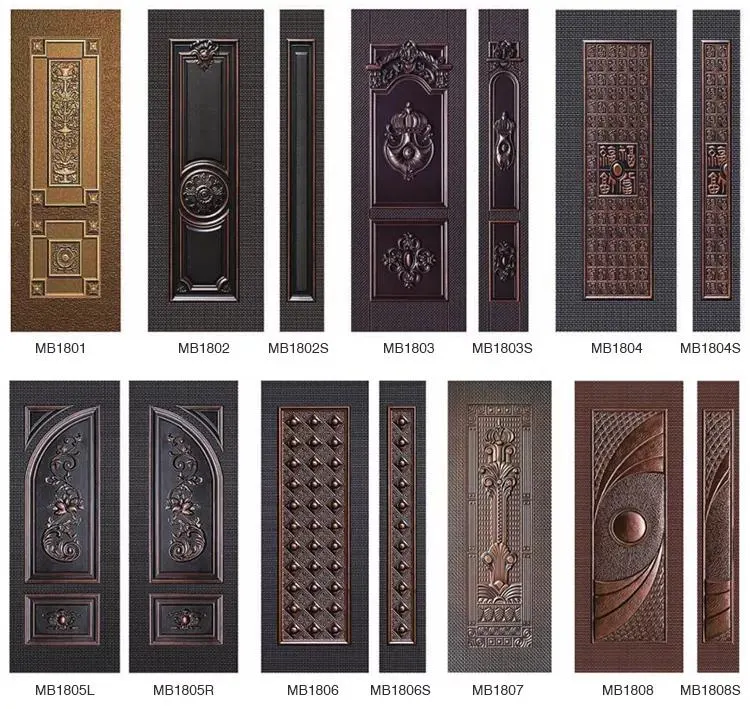 Aluminum Prehung Waterproof Front Wood Armored Steel Frame External Door