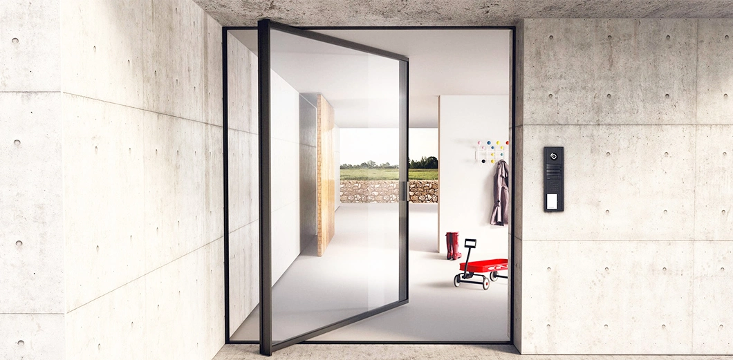 Revoliving Hinges Modern Designs Exterior House Front Entry Aluminium Pivot Door