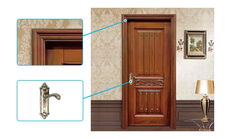 Exquisite Teak Wood Entry Front Door in Antique Villa Style